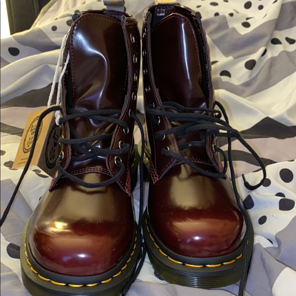 Doc marten vegan cherry boots brand new with box